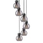 Innovations Lighting Newton Sphere 6 Light 19" Wide Multi Light Pendant Matte Black / Light Smoke