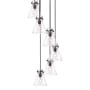 Innovations Lighting Newton Cone 6 Light 19" Wide Multi Light Pendant Matte Black / Clear