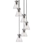 Innovations Lighting Newton Cone 6 Light 19" Wide Multi Light Pendant Matte Black / Seedy