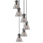Innovations Lighting Newton Cone 6 Light 19" Wide Multi Light Pendant Matte Black / Light Smoke