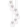Innovations Lighting Newton Sphere 6 Light 19" Wide Multi Light Pendant Polished Nickel / Clear