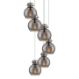 Innovations Lighting Newton Sphere 6 Light 19" Wide Multi Light Pendant Polished Nickel / Light Smoke