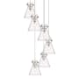 Innovations Lighting Newton Cone 6 Light 19" Wide Multi Light Pendant Polished Nickel / Clear