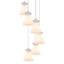 Innovations Lighting Newton Cone 6 Light 19" Wide Multi Light Pendant Polished Nickel / White