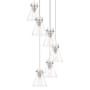 Innovations Lighting Newton Cone 6 Light 19" Wide Multi Light Pendant Brushed Satin Nickel / Clear