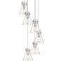 Innovations Lighting Newton Cone 6 Light 19" Wide Multi Light Pendant Brushed Satin Nickel / Seedy