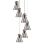 Innovations Lighting Newton Cone 6 Light 19" Wide Multi Light Pendant Brushed Satin Nickel / Light Smoke