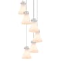 Innovations Lighting Newton Cone 6 Light 19" Wide Multi Light Pendant Brushed Satin Nickel / White
