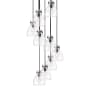 Innovations Lighting Newton Bell 9 Light 23" Wide Multi Light Pendant Matte Black / Clear