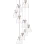 Innovations Lighting Newton Bell 9 Light 23" Wide Multi Light Pendant Brushed Satin Nickel / Clear
