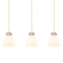 Innovations Lighting Newton Bell 3 Light 40" Wide Linear Pendant Brushed Brass / White