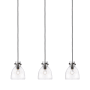 Innovations Lighting Newton Bell 3 Light 40" Wide Linear Pendant Matte Black / Clear