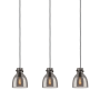 Innovations Lighting Newton Bell 3 Light 40" Wide Linear Pendant Matte Black / Light Smoke