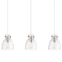 Innovations Lighting Newton Bell 3 Light 40" Wide Linear Pendant Polished Nickel / Clear