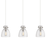 Innovations Lighting Newton Bell 3 Light 40" Wide Linear Pendant Polished Nickel / Seedy