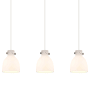 Innovations Lighting Newton Bell 3 Light 40" Wide Linear Pendant Polished Nickel / White