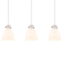 Innovations Lighting Newton Bell 3 Light 40" Wide Linear Pendant Brushed Satin Nickel / White