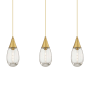 Innovations Lighting Malone 3 Light 38" Wide Linear Pendant Brushed Brass / Clear