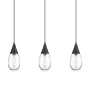 Innovations Lighting Malone 3 Light 38" Wide Linear Pendant Matte Black / Clear