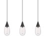 Innovations Lighting Malone 3 Light 38" Wide Linear Pendant Matte Black / Striped Clear