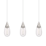 Innovations Lighting Malone 3 Light 38" Wide Linear Pendant Polished Nickel / Striped Clear