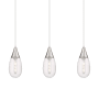 Innovations Lighting Malone 3 Light 38" Wide Linear Pendant Brushed Satin Nickel / Striped Clear