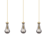 Innovations Lighting Owego 3 Light 37" Wide Linear Pendant Brushed Brass / Light Smoke