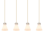 Innovations Lighting Newton Cone 4 Light 52" Wide Linear Pendant Brushed Brass / White