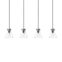 Innovations Lighting Newton Cone 4 Light 52" Wide Linear Pendant Matte Black / Clear