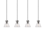 Innovations Lighting Newton Cone 4 Light 52" Wide Linear Pendant Matte Black / Seedy