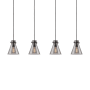 Innovations Lighting Newton Cone 4 Light 52" Wide Linear Pendant Matte Black / Light Smoke