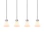 Innovations Lighting Newton Cone 4 Light 52" Wide Linear Pendant Matte Black / White