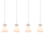 Innovations Lighting Newton Cone 4 Light 52" Wide Linear Pendant Polished Nickel / White