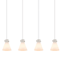 Innovations Lighting Newton Cone 4 Light 52" Wide Linear Pendant Brushed Satin Nickel / White