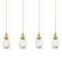Innovations Lighting Malone 4 Light 50" Wide Linear Pendant Brushed Brass / Clear