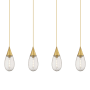 Innovations Lighting Malone 4 Light 50" Wide Linear Pendant Brushed Brass / Striped Clear