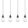 Innovations Lighting Malone 4 Light 50" Wide Linear Pendant Matte Black / Clear