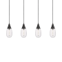 Innovations Lighting Malone 4 Light 50" Wide Linear Pendant Matte Black / Striped Clear