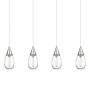 Innovations Lighting Malone 4 Light 50" Wide Linear Pendant Polished Nickel / Clear