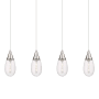 Innovations Lighting Malone 4 Light 50" Wide Linear Pendant Polished Nickel / Striped Clear