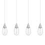 Innovations Lighting Malone 4 Light 50" Wide Linear Pendant Brushed Satin Nickel / Clear
