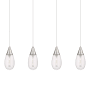 Innovations Lighting Malone 4 Light 50" Wide Linear Pendant Brushed Satin Nickel / Striped Clear