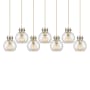 Innovations Lighting Newton Sphere 7 Light 52" Wide Linear Pendant Brushed Brass / Seedy