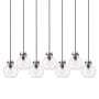 Innovations Lighting Newton Sphere 7 Light 52" Wide Linear Pendant Matte Black / Clear
