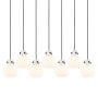 Innovations Lighting Newton Sphere 7 Light 52" Wide Linear Pendant Matte Black / White