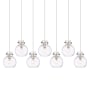 Innovations Lighting Newton Sphere 7 Light 52" Wide Linear Pendant Polished Nickel / Clear