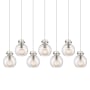 Innovations Lighting Newton Sphere 7 Light 52" Wide Linear Pendant Polished Nickel / Seedy