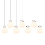 Innovations Lighting Newton Sphere 7 Light 52" Wide Linear Pendant Polished Nickel / White