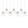 Innovations Lighting Newton Sphere 7 Light 52" Wide Linear Pendant Brushed Satin Nickel / Clear