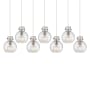 Innovations Lighting Newton Sphere 7 Light 52" Wide Linear Pendant Brushed Satin Nickel / Seedy